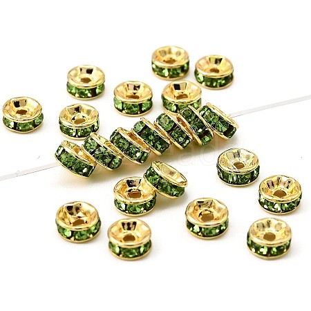 Brass Grade A Rhinestone Spacer Beads RSB035NF-10G-1
