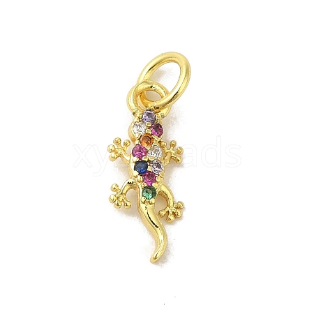 Real 18K Gold Plated Brass Pave Colorful Cubic Zirconia Pendants KK-M283-06D-02-1