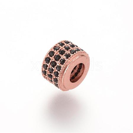 Brass Micro Pave Cubic Zirconia Beads ZIRC-S053-YS013B-2-1