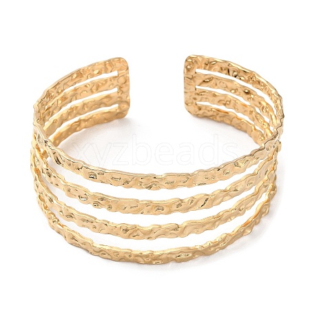 304 Stainless Steel Multi Line Cuff Bangles BJEW-F457-04G-1