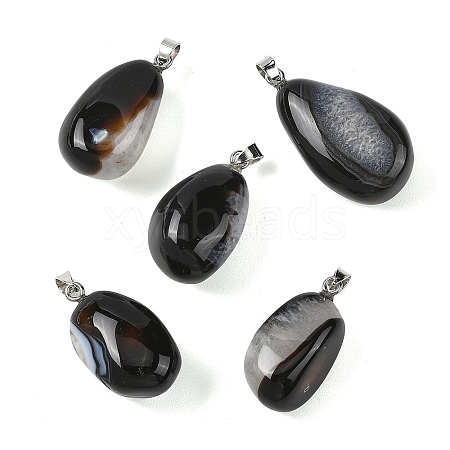 Natural Dyed & Heated Agate Tumbled Stone Pendants GG-K002-07F-1