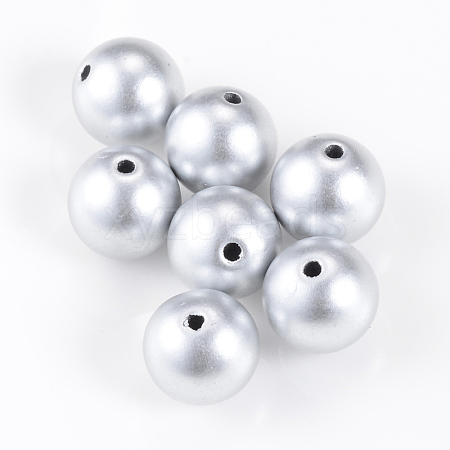 Matte Style Spray Painted Acrylic Beads X-ACRP-S669-8mm-01-1