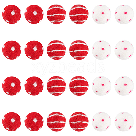 24Pcs 3 Style Craft Pom Pom for DIY Doll Keychain Hair Accessories DIY-FG0004-20-1