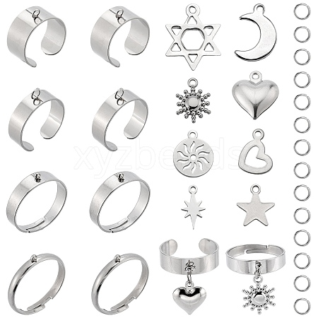 SUNNYCLUE DIY Charm Finger Ring Making Kit DIY-SC0023-61-1