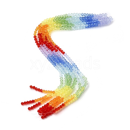 Transparent Gradient Color Glass Beads Strands GLAA-F131-01A-01-1