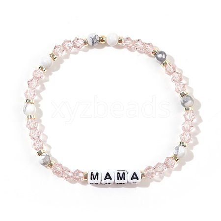 Mother's Day Word MAMA Glass Stretch Bracelets VM6652-1