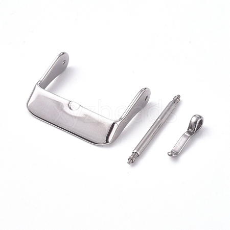 316L Stainless Steel Watch Band Clasps STAS-WH0016-01A-P-1