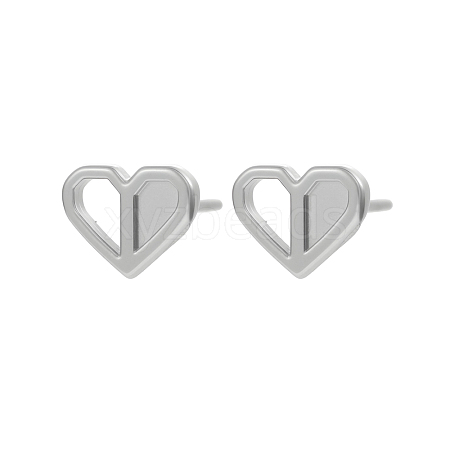 Valentine's Day Heart 304 Stainless Steel Stud Earrings STAS-OY016-86P-1