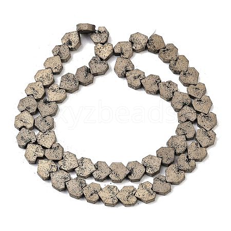 Electroplated Natural Lava Rock Beads Strands G-K388-04A-08-1