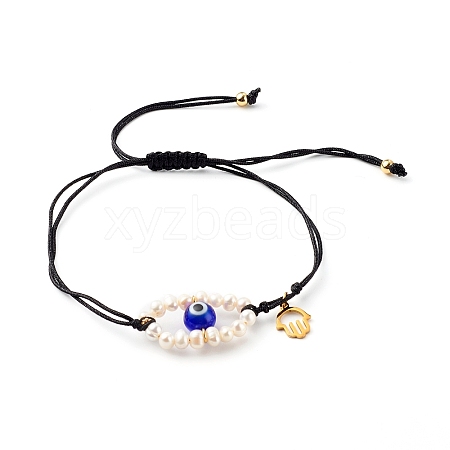 Adjustable Nylon Thread Braided Bead Bracelets BJEW-JB06262-01-1