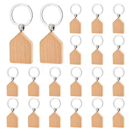 Wooden Keychain AJEW-WH0471-144-1