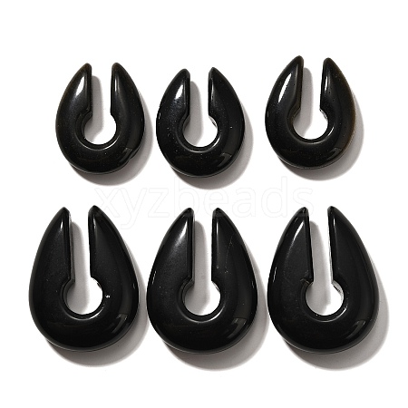 Natural Obsidian Ear Plugs Gauges G-I359-13C-03-1