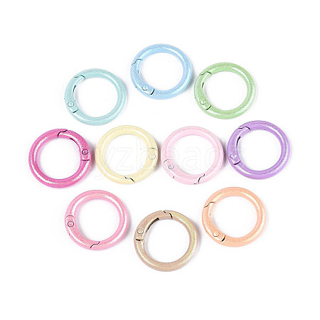 Spray Painted Alloy Spring Gate Rings PALLOY-T092-74-1