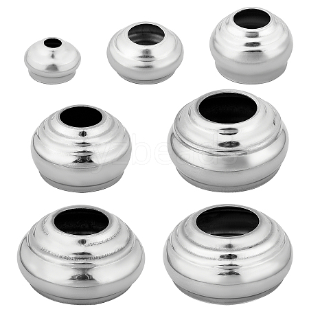 Ahandmaker 7Pcs 7 Style 201 Stainless Steel Spheres Pedestals Flagpole Base AJEW-GA0003-67-1