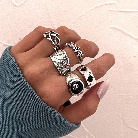 Mixed Style Retro Alloy Rings Set FS-WGC6EFE-02-1