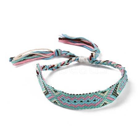 Polyester-cotton Braided Rhombus Pattern Cord Bracelet FIND-PW0013-001A-19-1