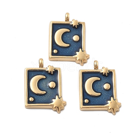 304 Stainless Steel Enamel Pendants STAS-Z121-41G-1