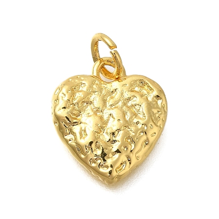 Texture Heart Rack Plating Brass Pendants Charms KK-I716-10G-1