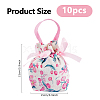 10Pcs Cloth Flower Print Drawstring Pouches ABAG-DC0001-09B-2