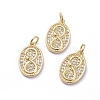 Brass Micro Pave Cubic Zirconia Pendants ZIRC-G163-15G-1