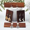 Fingerinspire 4Pcs 2 Style Black Walnut Earring Display Stand EDIS-FG0001-45-6