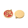 Ion Plating(IP) 304 Stainless Steel Red Enamel Charms STAS-M102-62G-2