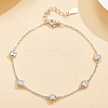 Geometric Round Shape S925 Silver Zircon Anklet Bracelet Fashion Simple Versatile PA9778-1-1