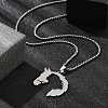 304 Stainless Steel Pendant Necklaces for Women NJEW-U021-07P-3