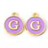 Golden Plated Alloy Enamel Charms X-ENAM-S118-10G-1