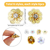 36Pcs 6 Styles PVC Sequins & Rhinestone Hread Iron on/Sew On Patches DIY-HS0002-46-2