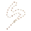 Natural Sunstone Chip Handmade Link Chain Necklaces NJEW-JN05811-03-4