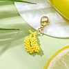 Glass Seed Beaded Banana Pendant Decoration HJEW-MZ00144-1