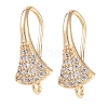 Brass Micro Pave Cubic Zirconia Earring Hooks KK-U008-16G-1