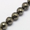 Natural Pyrite Beads Strands G-L031-8mm-03-2
