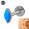 G23 Titanium Cubic Zirconia Horse Eye 17 Gauge Threadless Labrets for Women Men WG9E7C9-39-1