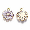 Real 18K Gold Plated Brass Micro Pave Cubic Zirconia Pendants KK-S360-043B-NF-2
