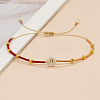 Glass Seed Beads Braided Bead Bracelets TY7987-1-1