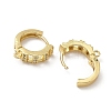 Brass Micro Pave Clear Cubic Zirconia Hoop Earring Findings KK-G536-08G-2