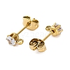 Ion Plating(IP) 304 Stainless Steel Cubic Zirconia Stud Earring Findings STAS-P373-04A-G-3