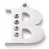 Tarnish Resistant 304 Stainless Steel Letter Pendant Rhinestone Settings X-STAS-J028-01B-1