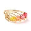 Glass Braided Vortex Finger Ring RJEW-TA00046-01-5