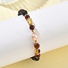Natural Lava Rock & Amber & Cultured Freshwater Pearl Beaded Stretch Bracelets for Women BJEW-JB13722-2