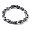 Non-Magnetic Synthetic Hematite Beaded Stretch Bracelets BJEW-H589-01G-1