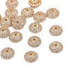 Apetalous Half Round/Dome Brass Micro Pave Cubic Zirconia Bead Caps X-ZIRC-D062-G-1