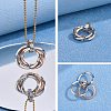 201 Stainless Steel Interlocking Ring Pendants STAS-SZ0002-61A-2