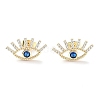 Brass Micro Pave Cubic Zirconia Stud Earrings EJEW-P247-01G-1