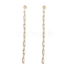 Cubic Zirconia Rectangle Dangle Stud Earrings EJEW-P206-03G-02-1