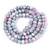 Faceted Electroplated Glass Beads Strands GLAA-C023-02-A06-2