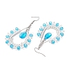 Handmade Glass Seed Beads Teardrop Dangle Earrings EJEW-MZ00296-02-4