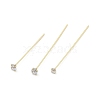 Brass Micro Pave Clear Cubic Zirconia Eye Pins KK-M306-09G-01-1